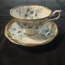 Royal Albert bone china “Marguerite” teacup and saucer set