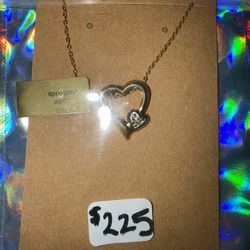 GORGEOUS New 10K Yellow Gold SOLID Heart Necklace with .50 TCW Natural Diamonds! 22”