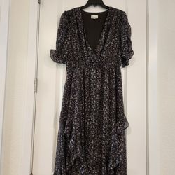 & Merci Floral Dress, long dress, size L, good condition, Elasticated Waistbands