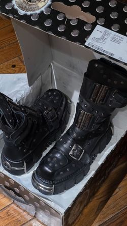 Men's New Rock Goth Steampunk HD Boots - Size 13/47