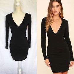 Brand new sexy deep v neck long sleeve dress