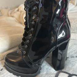 Black Heel Boots Ankle High 