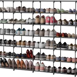 MADSOUKY Large Shoe Rack 4 Row 7 Tier Stackable Storage Organizer Shelf