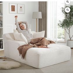 50’ White Chaise Lounge Sofa