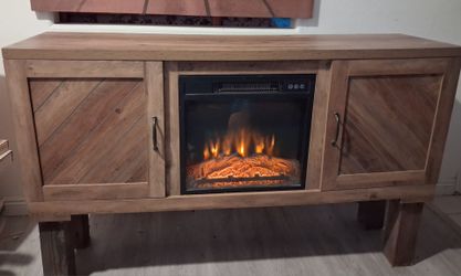 Country style Electric with remote  Fireplace / TV Stand