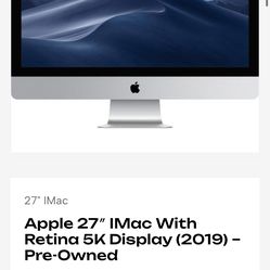 Apple 27″ IMac With Retina 5K Display (2019