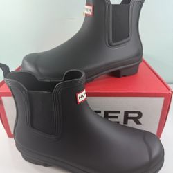NEW HUNTER Women's Original Chelsea Ankle Rain Boots - size 8