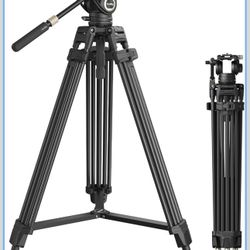 SmallRig 75" Carbon Fiber Tripod, 360° Fluid Head, One-Step Height Adjust