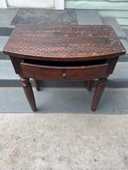 Rustic mahogany antique side table/night stand