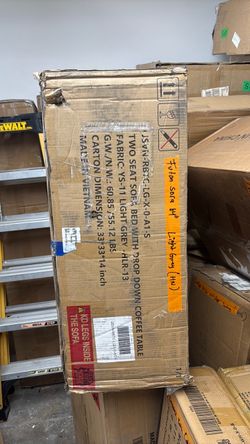 Two Seat Sofa Bed with Drop Down Coffee Table open box