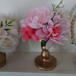 Pink Flower And Gold Base