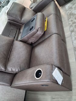 *Labor Day Now!!!*---Mature Ashley Leather Reclining Sofa/Loveseat Sets W/USB Ports---Now $1899!!!---Delivery/Financing🤠
