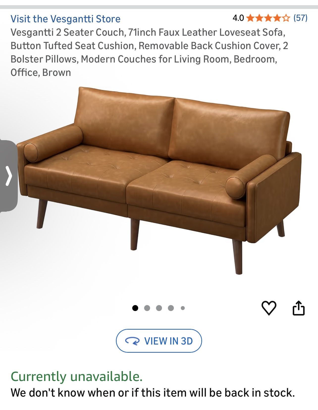 Vesgantti 2 Seater Couch, 71inch