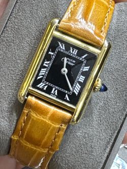 Cartier factory manual wind vintage watch mint condition buy sale trade Rolex gold 10k silver 24k scrap