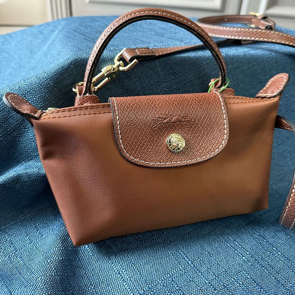Longchamp Le Pliage Pouch Handbag Women Mini Shoulder Bags All Brown