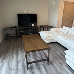 Industrial Coffee Table and End Table Set