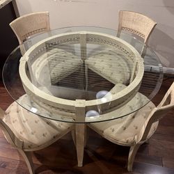Round Glass Dining Table With 4 Chairs