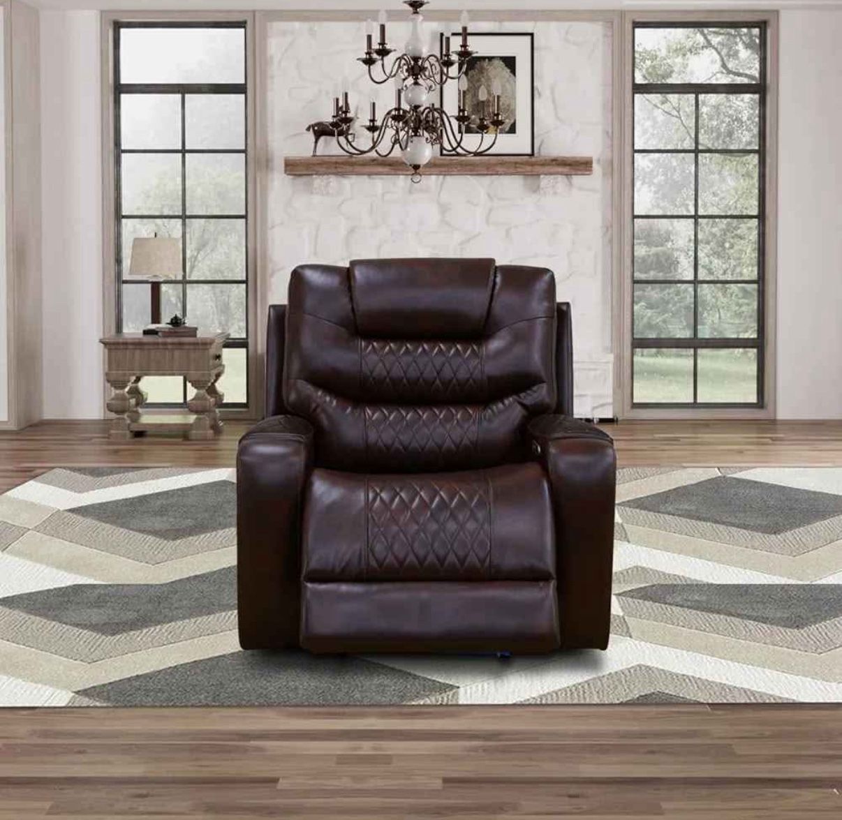 New Brown Power Reclining 3 Pc Set — Sofa • Loveseat • Chair