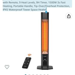 Haimmy Outdoor Electric Patio Heater, Infrared Heater with Remote, 9 Heat  Levels, 9H Timer, 1500W 3s Fast Heating, Portable Handle, Tip-Over/Overheat  for Sale in Chandler, AZ - OfferUp