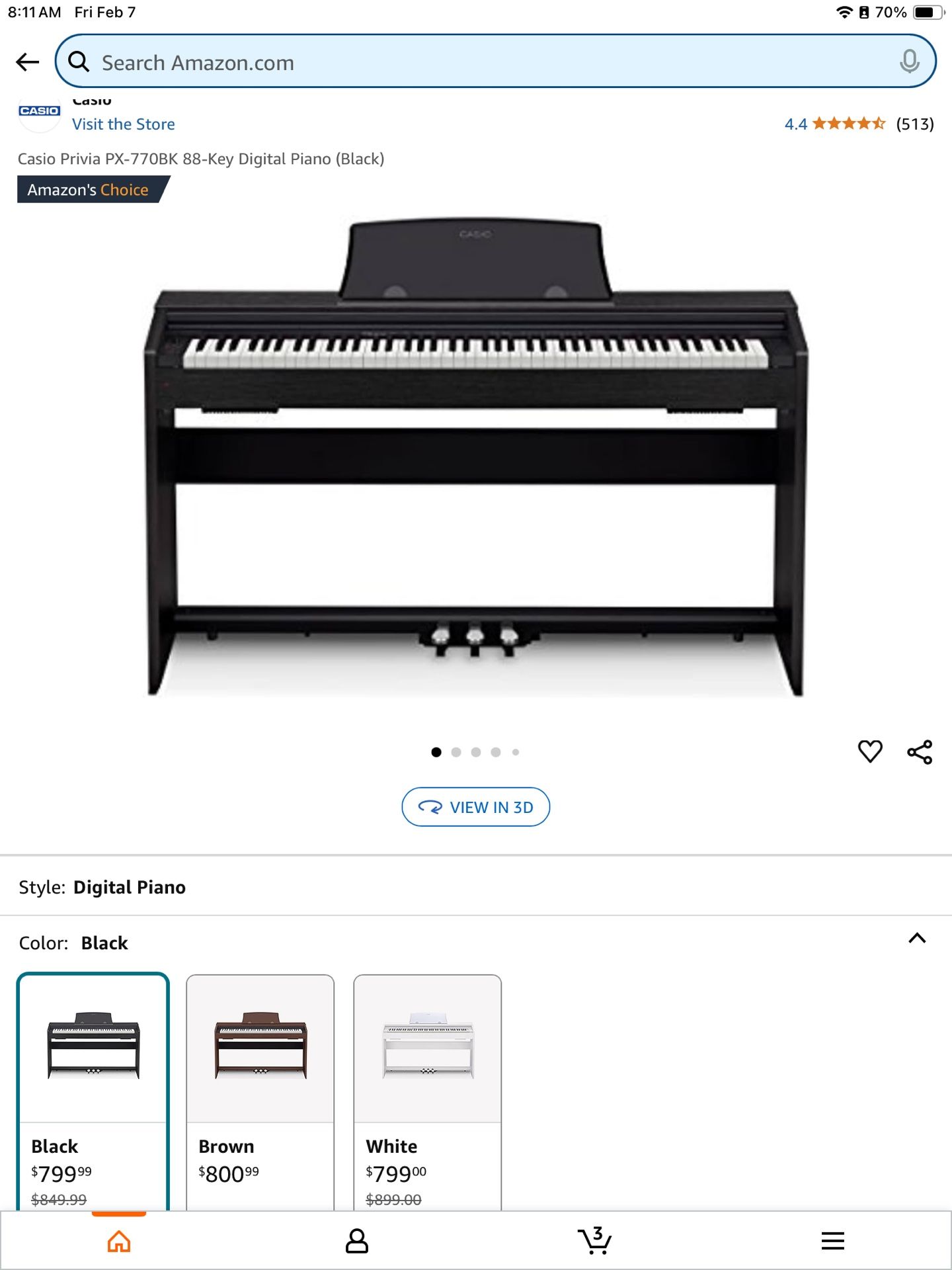 Casio 88-keyboard Piano - PX-160