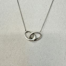 Silver Tiffany & Co Double Circle Necklace