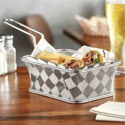 8″ x 6″ Party Size Serving Fry Basket, 5″ Tall, set of 11