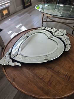 ornate Venetian heart-shaped wall mirror