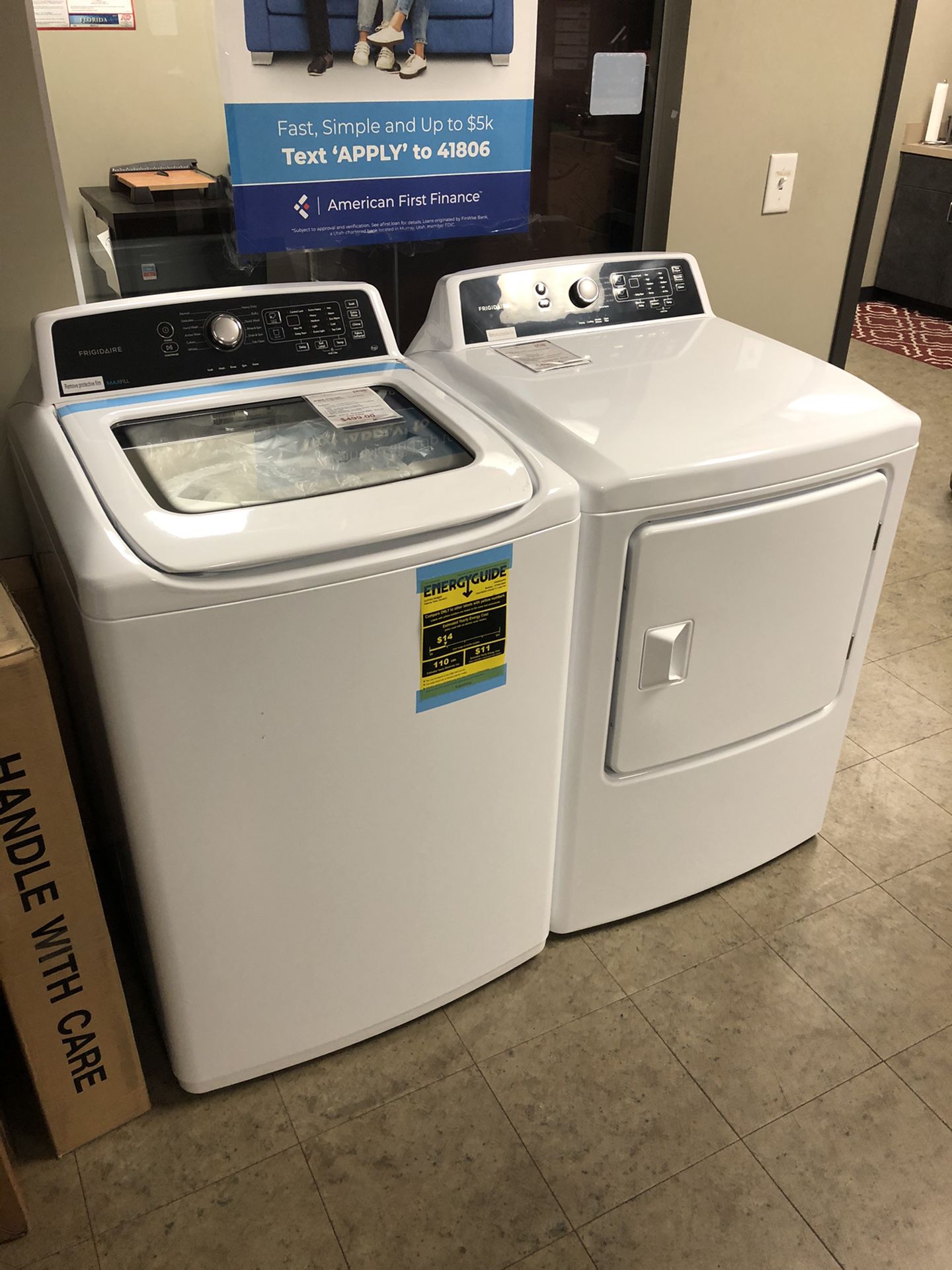 NEW Frigidaire White High Efficiency Washer & Dryer