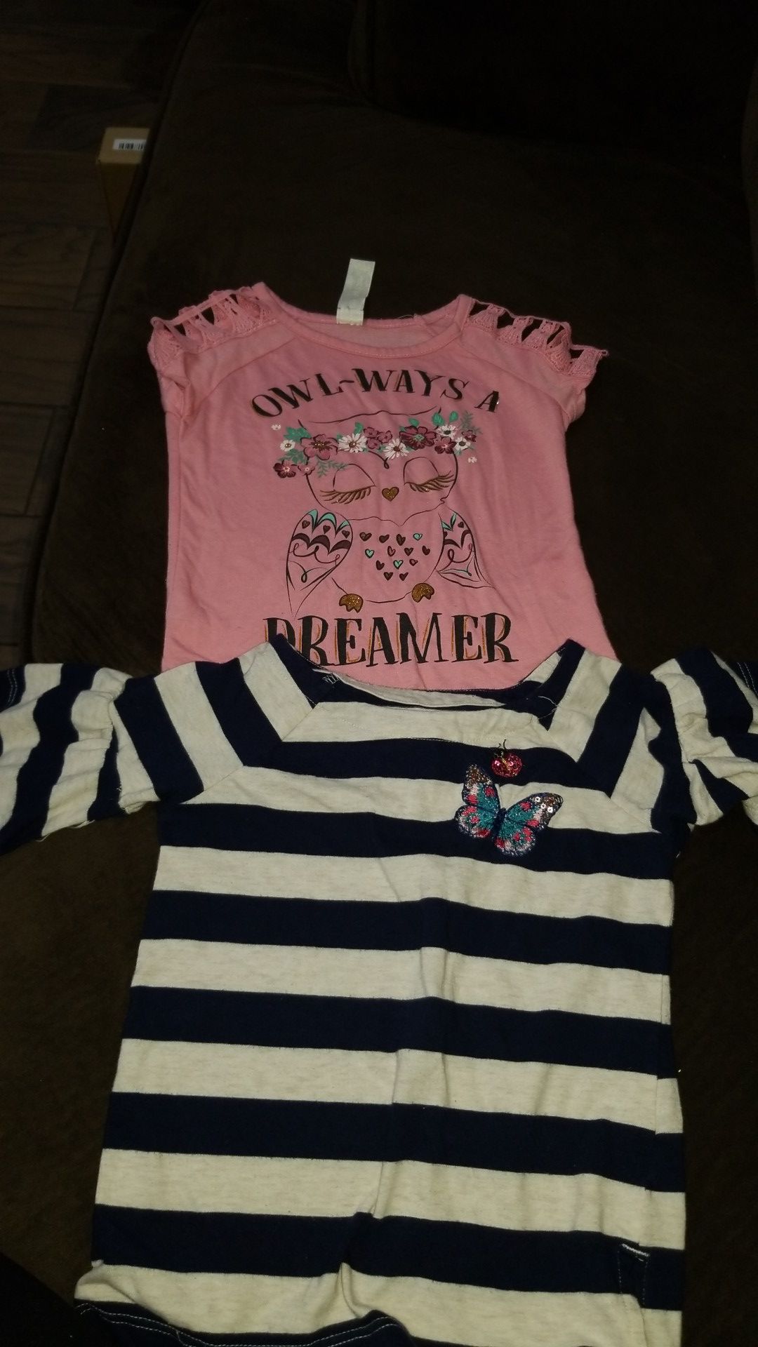 2 girl shirts size 4 and 5