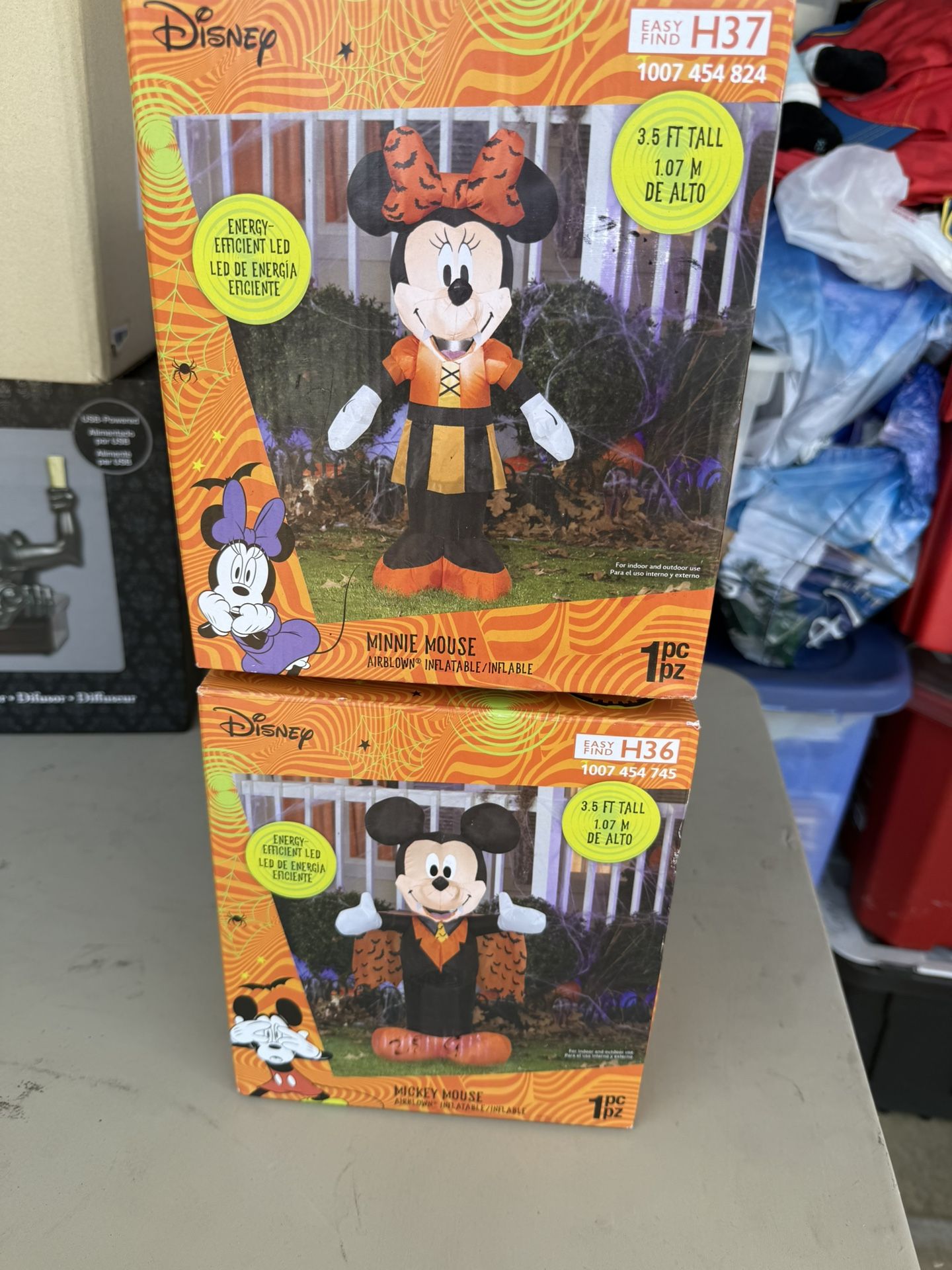 4 Pcs Mickey Mouse And Minnie Mouse Inflateble And Light Up Decor