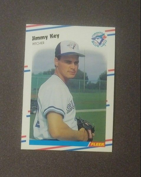 1988 Fleer Jimmy Key Toronto Blue Jays #114 Baseball Card Vintage Collectible Trading Sports MLB Major League Professional Pro 