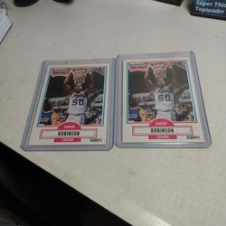 2 1990 Fleer David Robinson Rookie Cards
