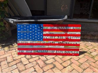 American Flag made from Licenses Plates
