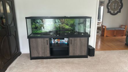 125 Gallon Fish Tank With Filter And Lead And Comes With A Stand