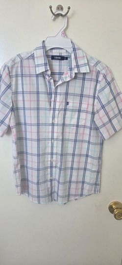 IZOD Short Sleeve Plaid Button-Down Shirt