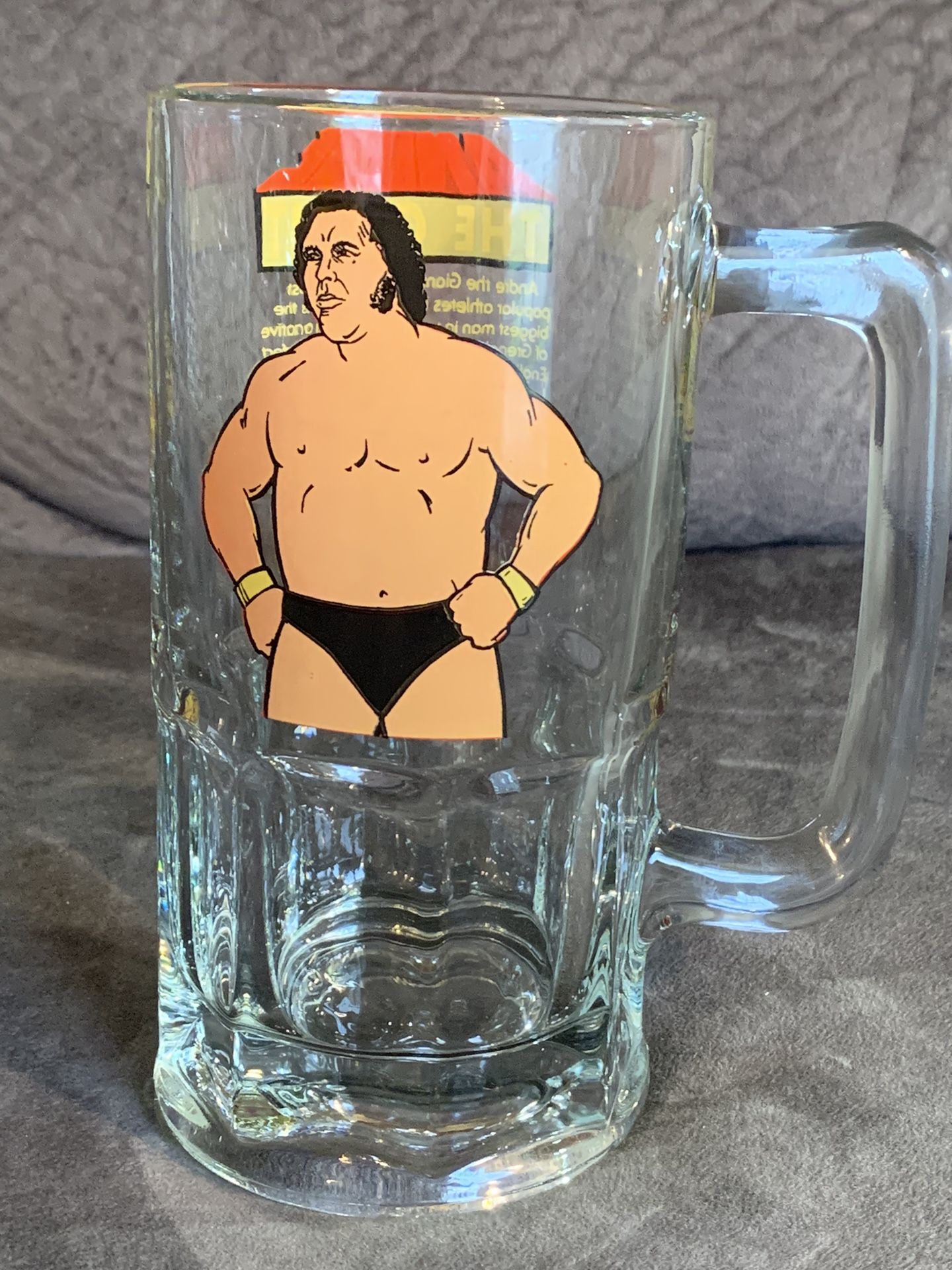 Vintage 1985 WWE Andre the GIANT 32oz Glass Mug