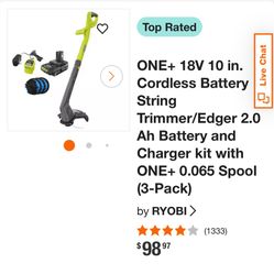 Ryobi Battery Operated Grass Trimmer : Excellent Condition