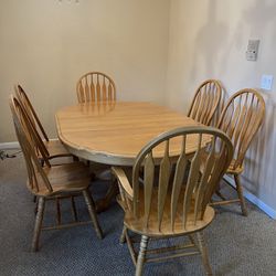 Dining Table With 6 Chairs Wooden 
