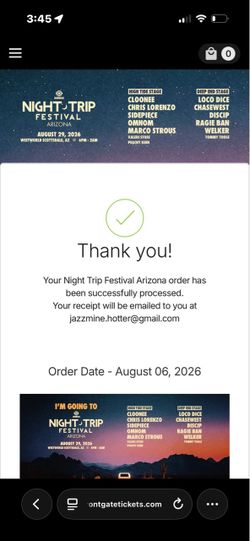 Night trip tickets
