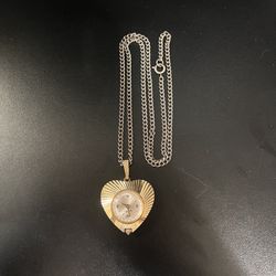Vintage Chateau Women’s Mechanical Pendant Pocket Watch Gold Tone Necklace