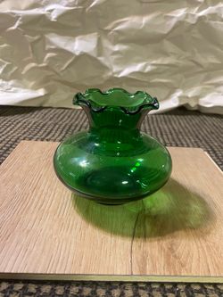 Vintage Anchor Hocking Glass Case Emerald Green