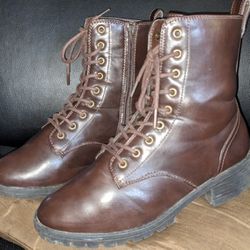 Women's Brown Combat Boots Size 8