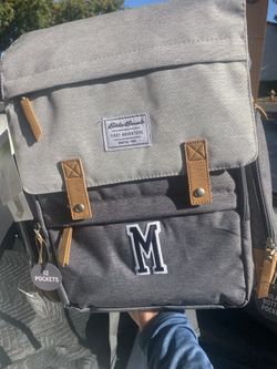 Eddie Bauer gray diaper bag