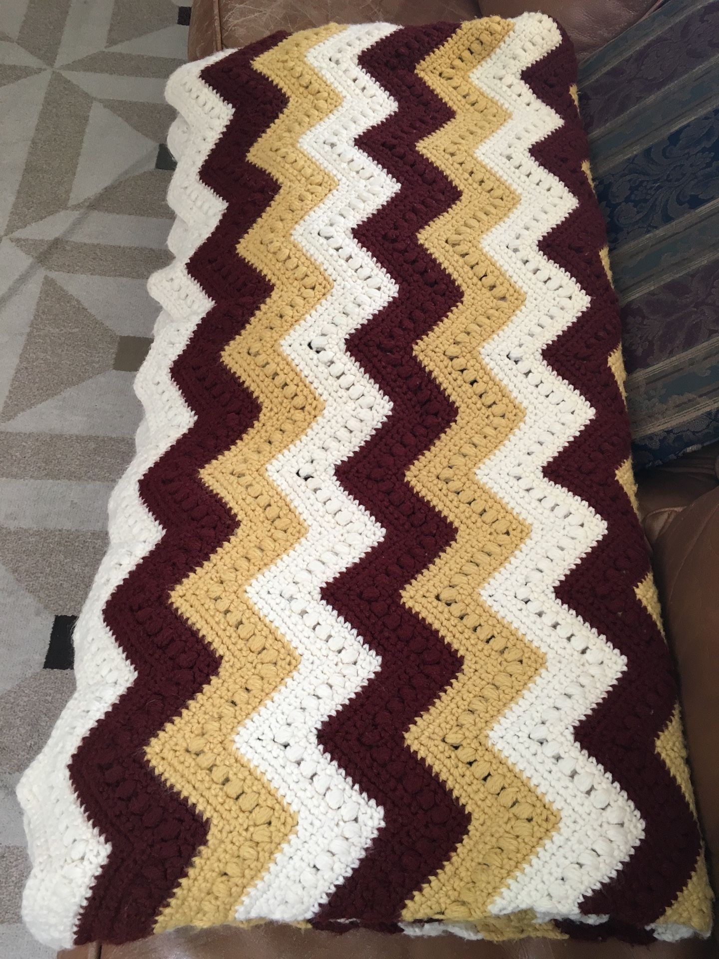 Brand new hand crocheted heavy lap blanket $50
