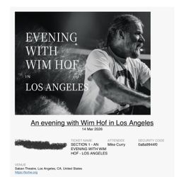 Wim hof Tickets