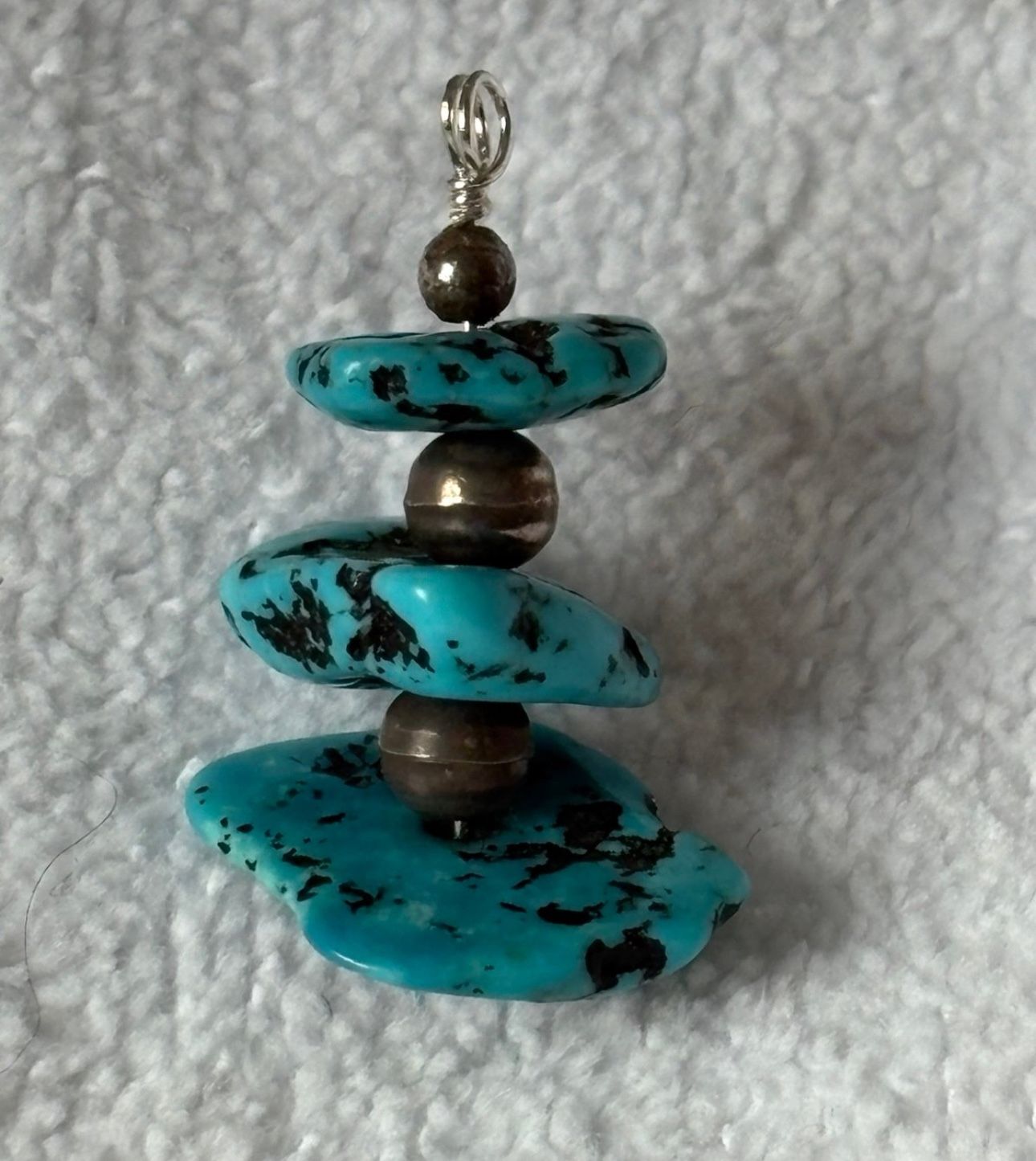 TURQUOISE AND STERLING SILVER PENDANT