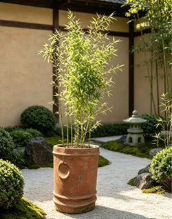 15 feet Live Bamboo Plant in a huge Terracotta Pot 28x28”