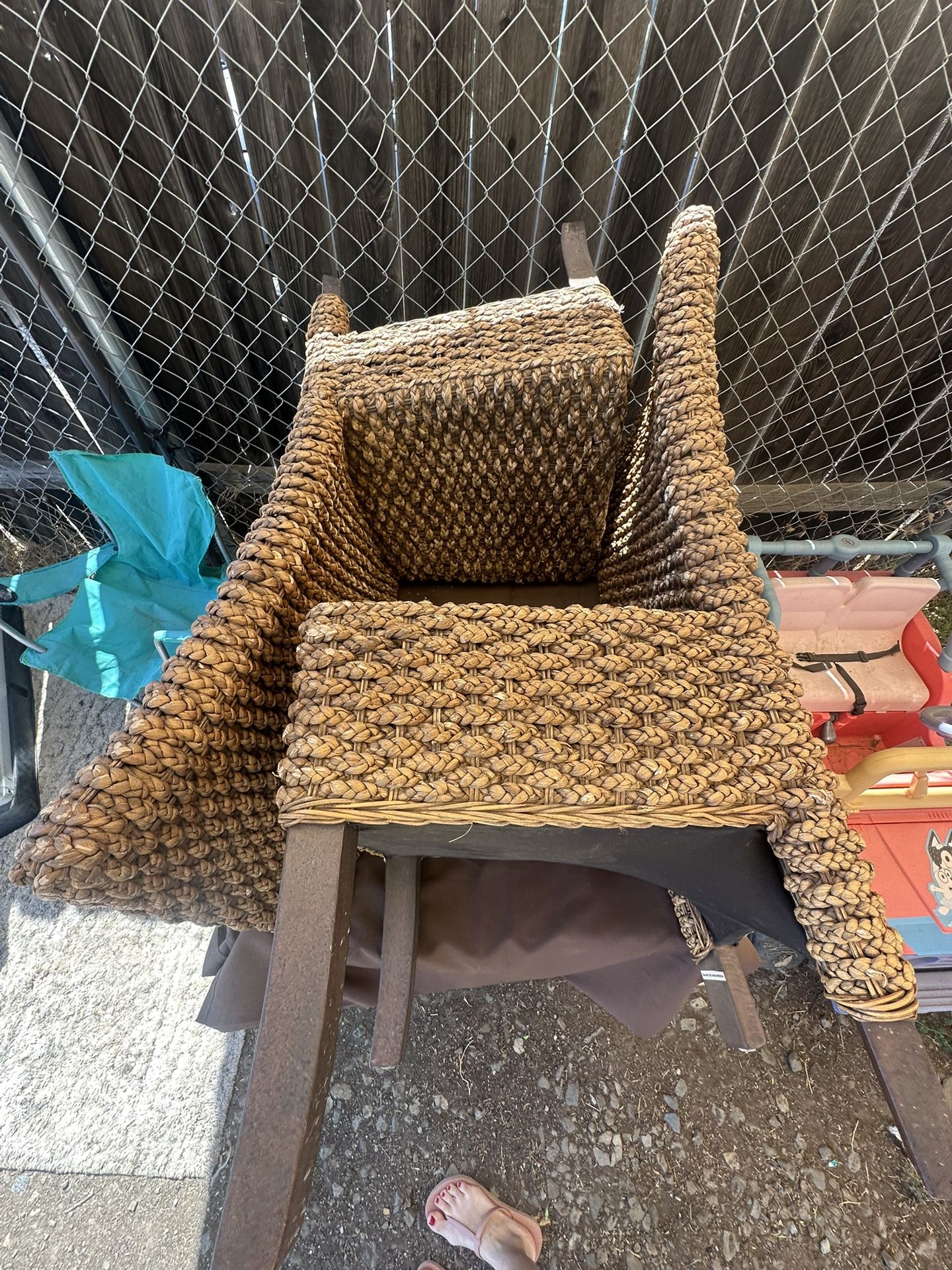 Table And Wicker Chairs