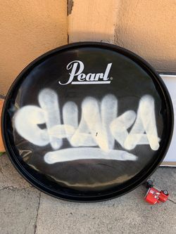 CHAKA Graffiti Legend Tag On Pearl Drum Head