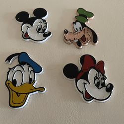 Original Disney Store Micky Mouse Minnie Donald Goofy Heads Magnets Fridge